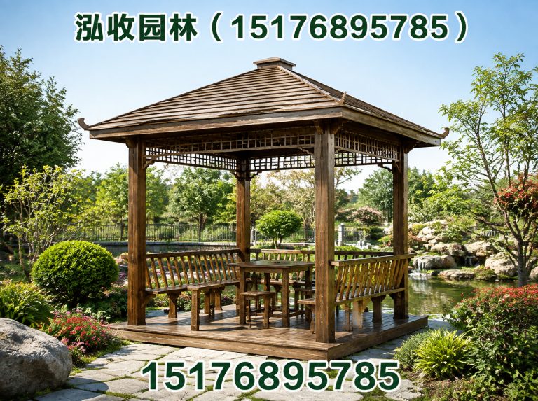 潍坊防腐木凉亭展示图